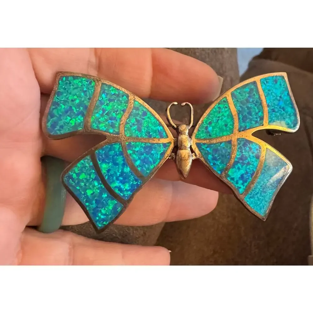 Vintage Sterling Silver Butterfly Brooch Pin or Pendant